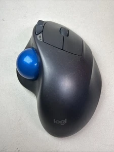 Logitech M570 Wireless Trackball Ergo Mouse Blue Ball Windows Unifying Dongle - Picture 1 of 6