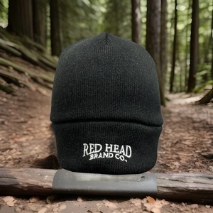 Red Head Brand Hunting Fishing Deer Elk Black Beanie - Picture 1 of 6
