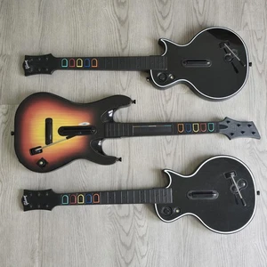 Xbox 360 Guitar Hero Wireless Red Octane Sunburst Les Paul Lot 3 Tested Working - Picture 1 of 14