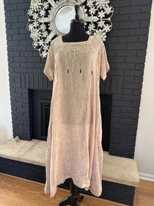 Magnolia Pearl Lightweight Cotton Silk Blend Floral Slip Dress OS - Picture 1 of 7