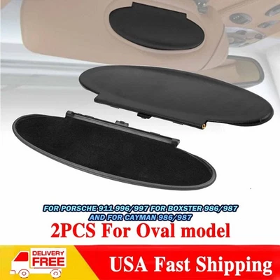2x Black For Porsche 911 996/997 1996-2010 For Boxster Sun Visor Mirror Cover Foto 1 de 4