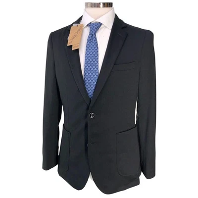 PJ PAUL JONES Blazer Mens S Slim Fit Patch Pocket Jacket Modern Two Button Black - Image 1 of 4