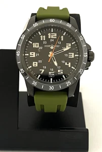 CHASE DURER SCHWARZE HERRENUHR MIT GRÜNEM SILIKONBAND CDW-0138 - Bild 1 von 10