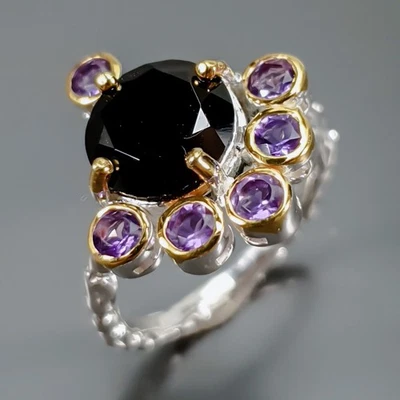 Moda Mujer Anillo Espinela Natural Anillo Plata de Ley 925 Talla 5/R445891 Foto 1 de 4