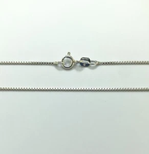 16" - 30" 0.8 mm Italian Box Chain 925 Sterling Silver - Picture 1 of 1