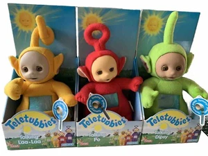 Teletubbies 14” Talking Plush Toy Doll Vtg 90’s 1998 New In Box Set of 3 Working - Picture 1 of 12