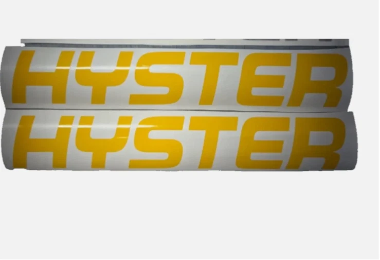 1- Calcomanía adhesiva amarilla de mástil de carretilla elevadora Hyster de 15 pulgadas Foto 1 de 1