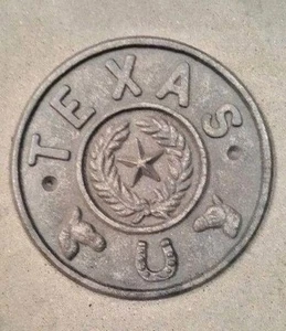 Texas Sign Plaque made of raw cast iron metal - Picture 1 of 3