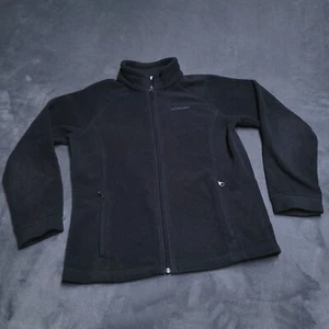 Columbia Full Zip Fleece Sweater Youth XL Outdoor Hiking Camp Black Collared - Picture 1 of 6