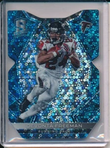 2017 SPECTRA DEVONTA FREEMAN DIE CUT NEON BLUE #/D 33/35 - Picture 1 of 1