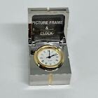 Vintage Picture Frame and Clock Time Piece Collectible in Metal Box