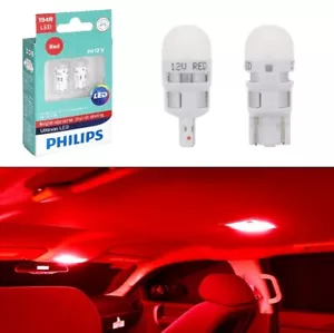 Philips 194 RED Ultinon High Power LED T10 Xenon Wedge Super Bright Light Bulbs - Picture 1 of 7