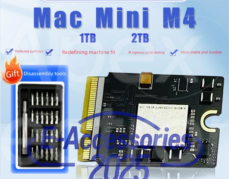 Per Mac Mini M4 SSD Kit di Aggiornamento 1TB 2TB FAI DA TE Riparazione Capacità di Archiviazione Boost - Immagine 1 di 4