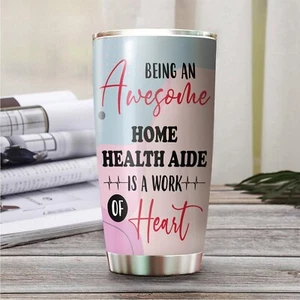 Home Health Aide Becher Edelstahl 20 Unzen Strohhalm Deckel, Lustig Home Health Aide - Bild 1 von 4