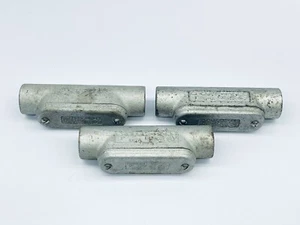 LOT OF 3 CROUSE-HINDS C37 CONDUIT BODY 1" W/ COVER 7" LENGTH - Picture 1 of 8