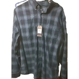 Ben Sherman mens long sleeve button up navy blazer flannel size Large - Picture 1 of 7