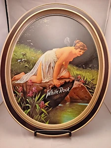 White Rock Vintage Sparkling Beverages Werbung Tablett Schild Vintage Metall Bier - Bild 1 von 7