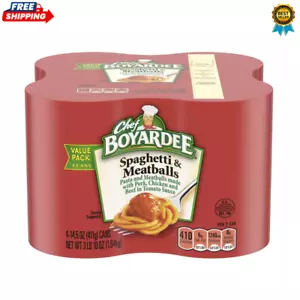 Chef Boyardee Spaghetti and Meatballs, 14.5 Oz Cans, Pack of 4 - Picture 1 of 9