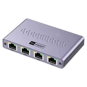 Efficient 1 in 4 Out Gigabit Ethernet Splitter Aluminum Networking Adapter - Photo 1/8