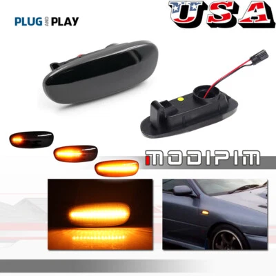 Para Subaru Impreza 1993-01 Guardabarros Secuencial Ahumado LED Luces Marcadoras Laterales Parpadeantes Foto 1 de 4