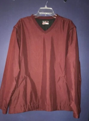 Grand Slam Men's Golf Windbreaker Jacket V Neck Pullover Burgundy Size Large - Image 1 of 4