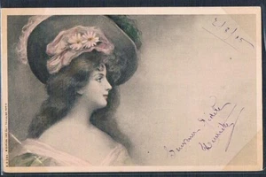 F051 WIEN Style a/s SALMONY FEMME CHAPEAU BEAUTIFUL LADY Large FEATHER HAT - Bild 1 von 1