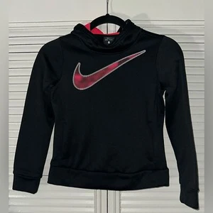 Nike Girls Black Pink Therma Dri Fit Pullover Hoodie Size S - Picture 1 of 8