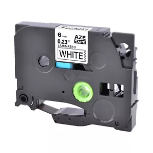 Schwarz auf Weiß Schriftband 6 mm TZe-211 TZ-211 für Brother P-touch PT-6100 P750WVP - Bild 1 von 3
