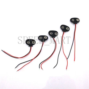 5 PIEZAS 9V PP3 9Voltios batería a presión conector clip tipo T soporte cable de plomo 100mm - Imagen 1 de 4