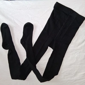 Schwarze Rippstrumpfhose Damen Small S Strick Viskose Mischung weich bequem - Bild 1 von 3