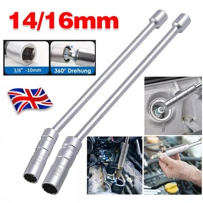 2pc Spark Plug Socket Universal 14mm & 16mm Joint Magnetic Thin Wall Wrench Tool