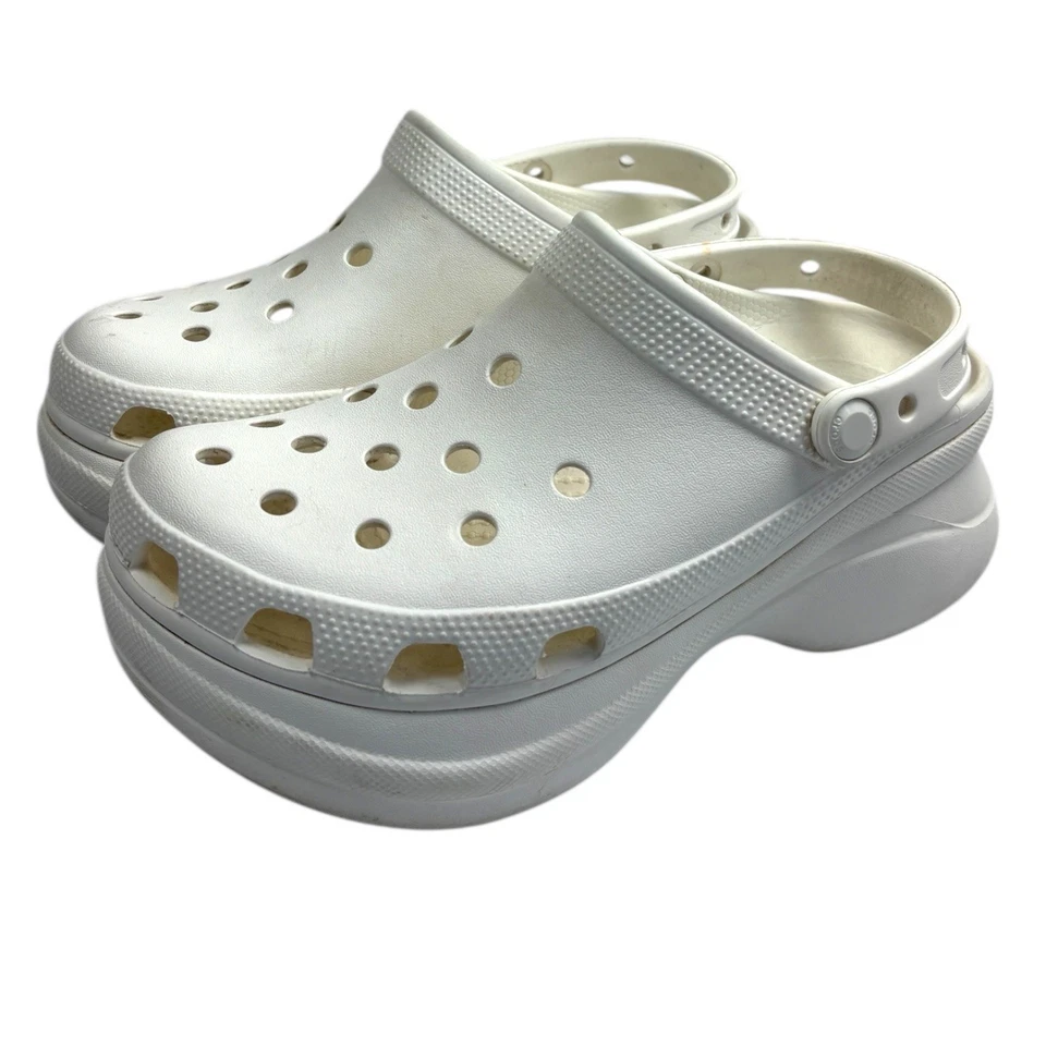 Crocs Clásico Bae Plataforma Zueco Blanco Mujer Talla 8 Plataforma Zapatos Sandalias Gruesas Foto 1 de 4