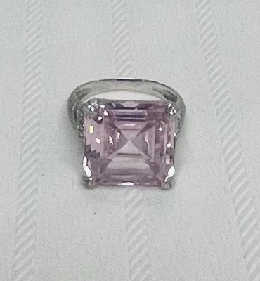 Anillo Judith Ripka de plata de ley circonita cúbica rosa talla 9,25 Foto 1 de 4