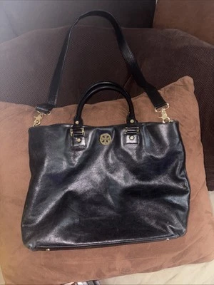 Bolso de Mano Tory Burch 2 Vías Cuero Negro Logo Herrajes Bolso. Auténtico. Foto 1 de 4