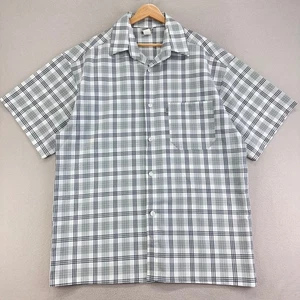 CalTop Shirt Mens XL White Short Sleeve Plaid Button Up USA Lowrider Chicano - Picture 1 of 8