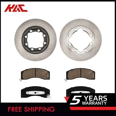 5593 370 Front Disc Rotors + Brake Pads for Chevrolet K3500 1988-2000 - Image 1 of 4