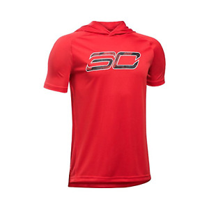 Under Armour Boys SC30 EssentialsShort Sleeve Hoodie Youth X-Small Red