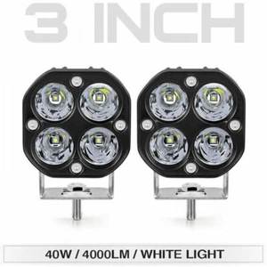 2x 3" LED Square Work Light Bar Spot Roof Front Side Amber Fog Lamp SUV 4X4 ATV - Picture 1 of 10