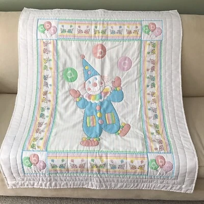 Edredón de cuna vintage CIRCUS PAWN 42x51 PASTEL bebé guardería ropa de cama decoración Foto 1 de 4