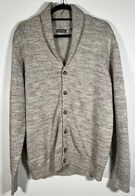 New Van Heusen gray white Academia cardigan sz M grandpacore shawl collar - Image 1 of 4