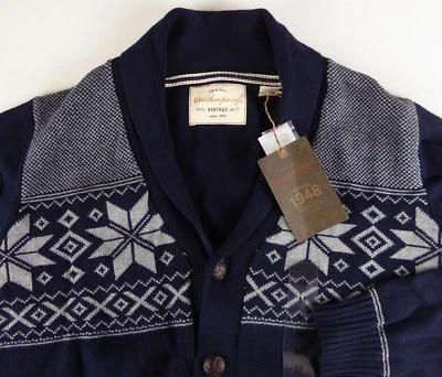 Orig. Suéter Cárdigan Copo de Nieve Cuello Chal $80 LS Impermeable De Colección Nuevo con Etiquetas Foto 1 de 4