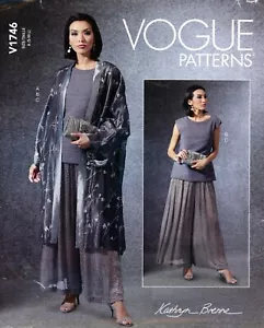 Vogue V1746 KATHRYN BRENNE Kimono, Top y Pantalones Talla 8-18 SIN CORTAR Patrón V9366 - Imagen 1 de 5