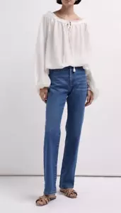 NWT $225 WEEKEND MAX MARA IVORY LINEN CALOTTA TOP- BLOUSE SIZE M - Picture 1 of 11
