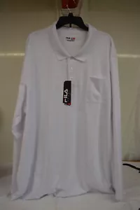 NEW Fila Sport Golf WHITE Long Sleeve Polo Shirt size 4XB - Picture 1 of 7