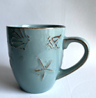 Thomson Pottery Aqua Blue Beach Coastal Seashells Ceramic Mug Cup