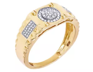 Cluster Real Diamond Pinky Ring 10K Yellow-White Gold 0.15CT - Picture 1 of 6