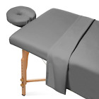 Saloniture 3-Piece Flannel Massage Table Sheet Set - Soft Cotton Facial Bed Cove