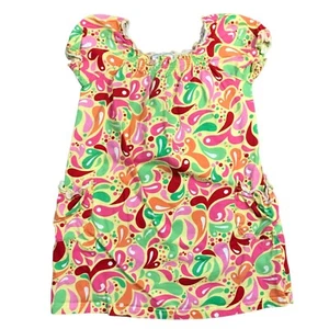 Hanna Andersson Multicolor 100% Cotton Knit Shift Dress Pockets Girls Size 120cm - Picture 1 of 12