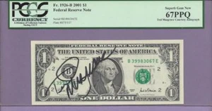 2001 $1 Fr# 1926-B NASCAR TED MUSGRAVE Autographed "SCROLL DOWN FOR SCANS" - Picture 1 of 1