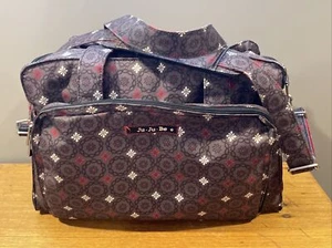 Ju Ju Be Jujube Gray & Red Diaper Bag With Changing Pad Shoulder Bag Baby - Picture 1 of 5